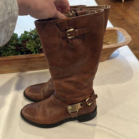 Ecco Hobart Harness leather riding boots with gold hardware women’s size EU 36 - Picture 3 of 9